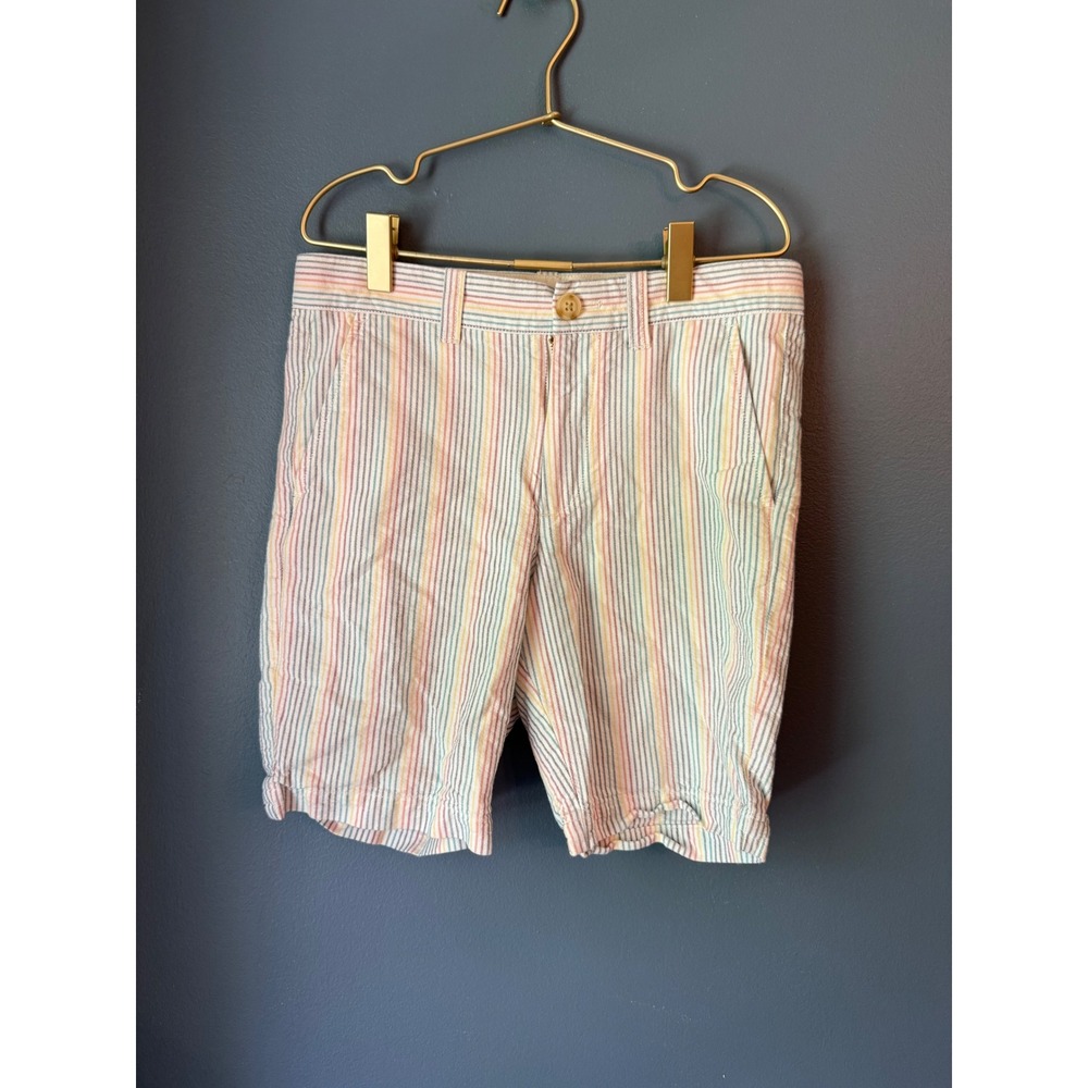 Crewcuts Boys rainbow Striped Chino Shorts Size 10 Rainbow Stripe Preppy